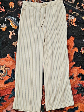 Haven + Blair Striped Wide Leg Pants in Cream & Blue Size XS